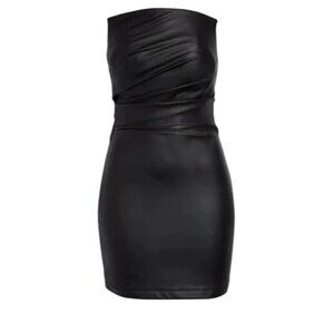 RtA Poppy Faux Leather Mini Dress in Black